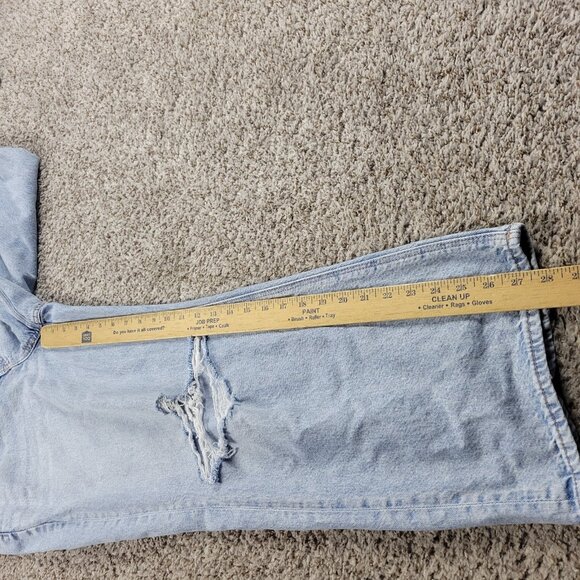 American Eagle Jeans Womens 16 Short Stovepipe Light Wash Distressed - Picture 6 of 8